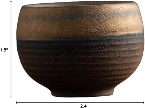 Vista 6 de Juego de 6 tazas de té de cerámica de arcilla pequeña hecha a mano, tradición asiática japonesa, estética, cerámica, porcelana, Chado Zen