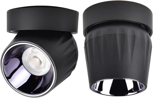 Vista 8 de Foco de techo LED de 12 W, luz direccional de rotación de 360°, 3000 K, blanco cálido, lámpara de pared para pasillo, galería, sala de estar/blanco