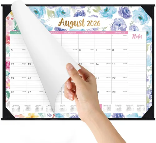 Vista 6 de Calendario de escritorio 2026-2027 – julio 2026 – diciembre 2027, calendario de escritorio mensual grande de 18 meses, 22 x 17 pulgadas, almohadilla