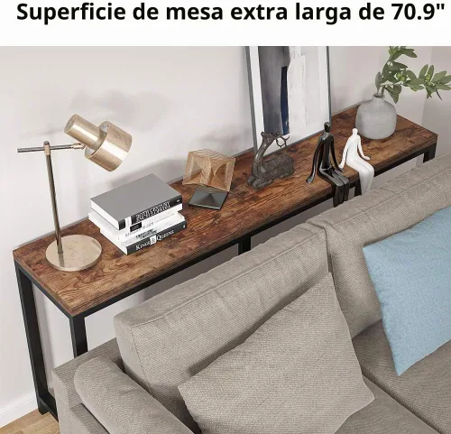 Vista 7 de Tribesigns - Mesa de consola extralarga de 70.9 pulgadas detrás del sofá, mesa de sofá de fácil montaje para espacios pequeños de sala de estar