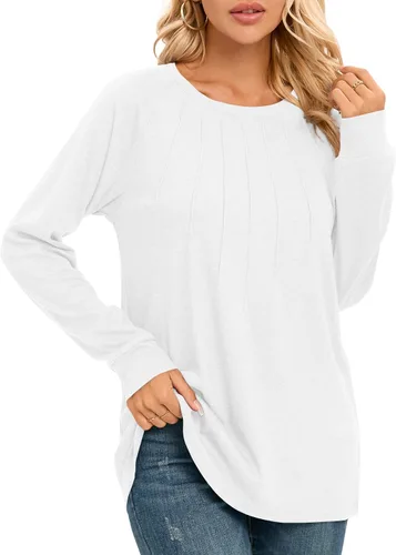 Vista 4 de NILOUFO Camisas de manga larga para mujer, blusas casuales y elegantes a la moda