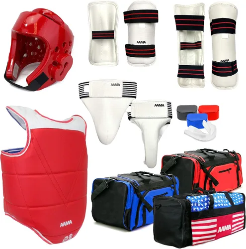 Vista 11 de AAMA Juego completo de equipos de protección de combate de Taekwondo - Personalizable