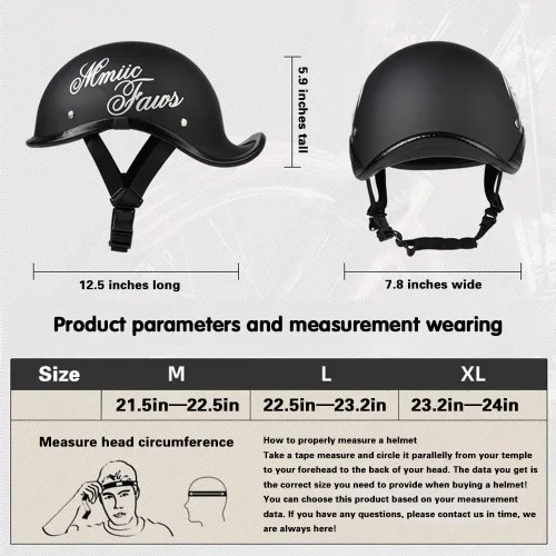 Vista 5 de Medio casco de motocicleta vintage, aprobado por el DOT, para adultos, casco convertible vintage para scooters, ciclomotores, cascos de motocicleta