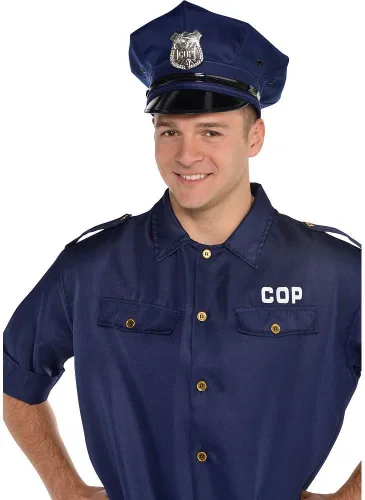 Vista 2 de Sombrero de policía de lujo, Azul