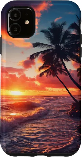 Vista 8 de Palm Tree Sunset Tropical Boho Beach Aesthetic Vacation Case for iPhone 17