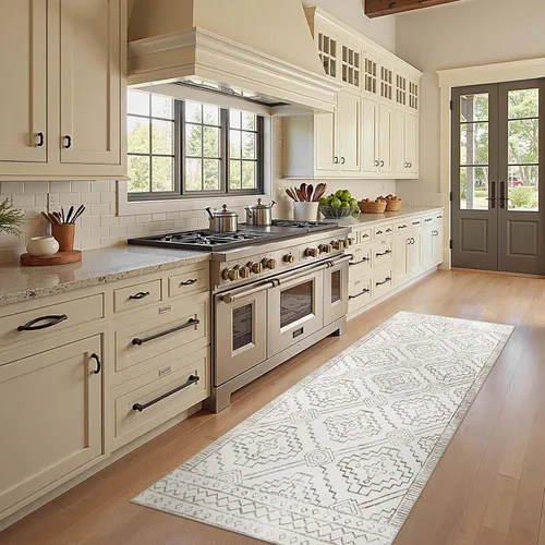 Vista 88 de jinchan - Tapete de pasillo marroquí de 2 x 6 pies con líneas, bohemio, lavable, para cocina, suave, geométrico, de lana sintética, antideslizante