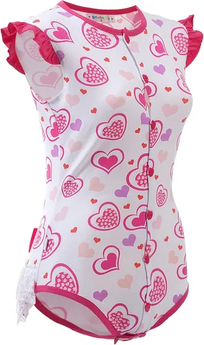 Vista 6 de Littleforbig Mameluco de algodón con estampado de corazones de princesa
