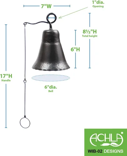 Vista 3 de Achla Designs Campana de hierro forjado, mediana