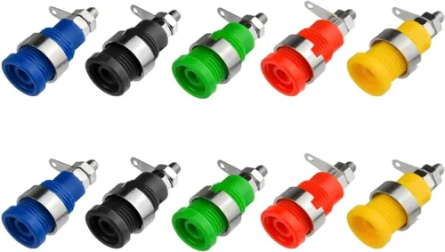 Vista 5 de CESS Safety - Soporte de panel de enchufe hembra tipo banana de 0.157 in, conector protegido de 5 colores, paquete de 10