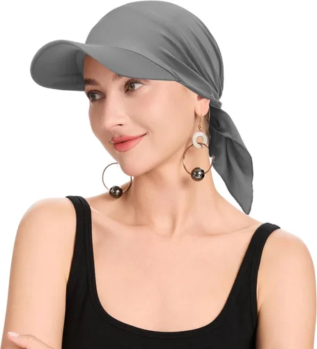 Vista 15 de ZLYC Gorro de quimioterapia de verano para mujer marrón (Plain Brown)