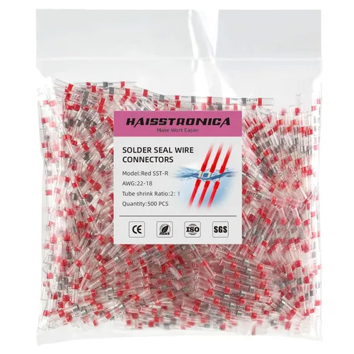 Vista 12 de haisstronica 50 conectores de alambre con sello de soldadura, impermeables, termorretráctiles, terminales para embarcaciones, electricidad