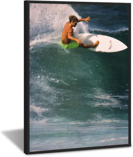 Vista 19 de Póster retro de surf fresco, arte de pared en blanco y negro, pósteres estéticos de habitación, arte de pared vintage del océano, pintura en lienzo