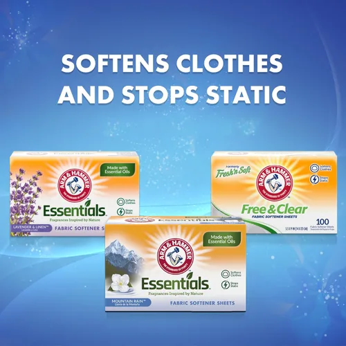 Vista 4 de ARM & HAMMER Hojas suavizantes de tela, lluvia de montaña 144ct