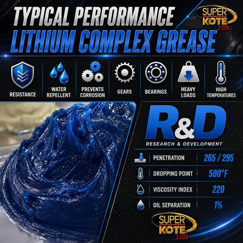 Vista 3 de Grasa compleja de litio Lubricante Superkote 2000 Multipurpose NLGI 2 EP Alta temperatura Automotriz Construcción Industria