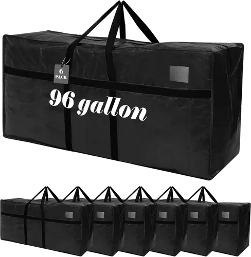 Vista 27 de 4 Piezas Bolsas de Mudanza Grandes con Cremallera y Asas Bolsas de Lona Tipo Duffle Plegables de Almacenamiento Extra Resistentes Extra Grandes