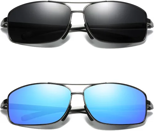 Vista 2 de MOFLYOM Polarized Sunglasses for Men Driving Fishing Mens Sunglasses Rectangular Metal Frame