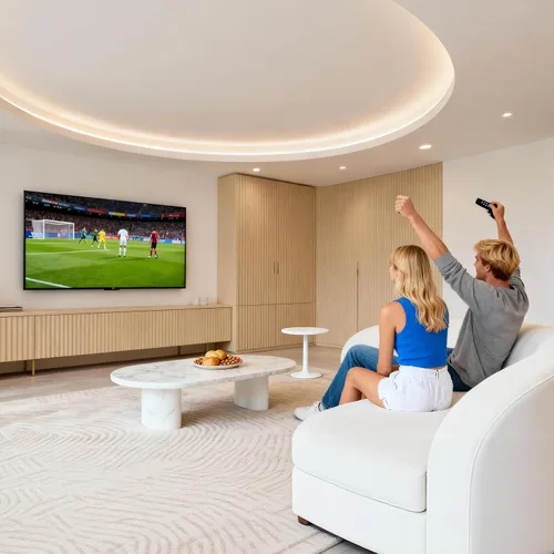 Vista 7 de HOME VISION Soporte de pared para TV fijo para la mayoría de televisores planos/curvados de 26-65 pulgadas con VESA máx. 400x400mm hasta 99 libras