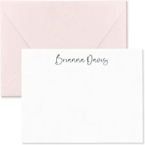 Vista 12 de Juego de tarjetas y sobres personalizados con nombre en letra cursiva para mujeres, personalizado con nombre en letra cursiva, elija