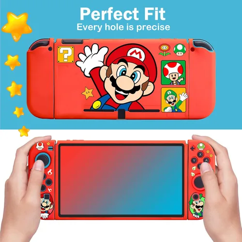 Vista 3 de Xcitifun Diseñada para Switch OLED, funda de TPU OLED para niñas y niños, linda carcasa protectora Kawaii compatible con Switch OLED Controller