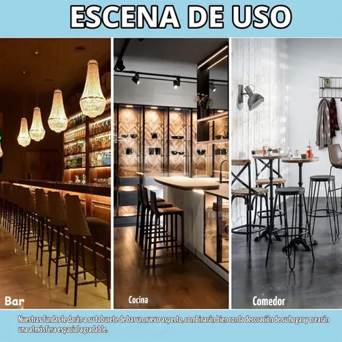 Vista 7 de Juego de 2 fundas para sillas de bar de altura de mostrador, fundas elásticas para taburetes de bar giratorios de jacquard, fundas protectoras