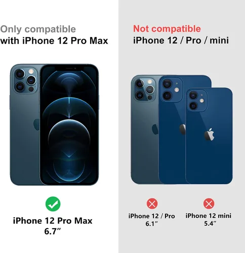 Vista 2 de Arae Protector de pantalla para iPhone 12 Pro Max, vidrio templado HD antiarañazos, funciona con la mayoría de las fundas, 6.7 pulgadas, paquete de 3