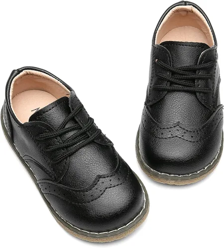 Vista 13 de DADAWEN - Zapatos de vestir para niña con cordones para uniforme de Oxford, cómodos, mocasines (niños pequeños)