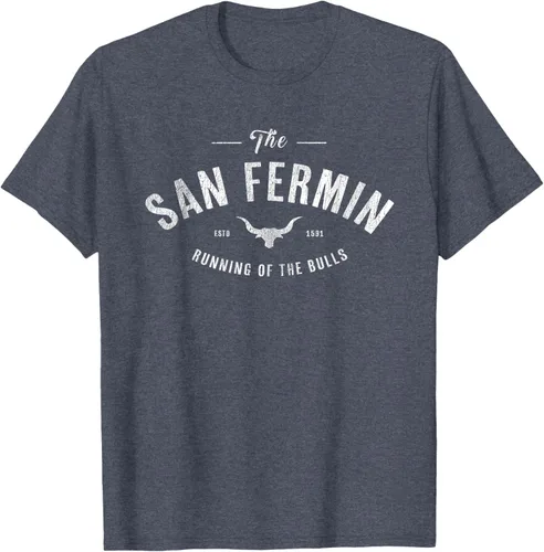Vista 42 de The Running of the Bulls" - Pamplona Gift - Camiseta San Fermin, Rojo, S Asfalto