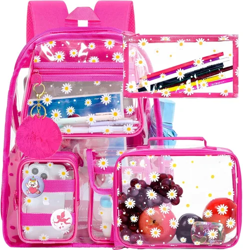 Vista 19 de Mochila transparente, resistente bolsa transparente para mujeres y hombres Heavy Duty