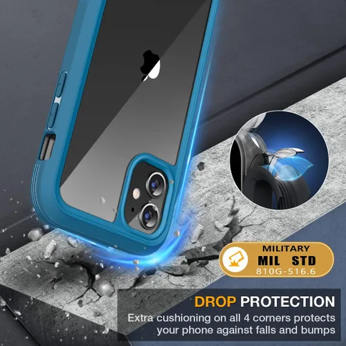 Vista 3 de Miracase Serie de vidrio para iPhone 11 de 6.1 pulgadas, funda protectora de cuerpo completo resistente mejorada con protector de pantalla de vidrio