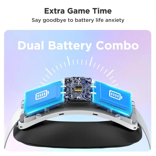 Vista 2 de YOGES Battery Head Strap Compatible with Meta Quest 3, Rechargable Headstrap to Extend Playtime and Comfort for VR Headset Compatible with