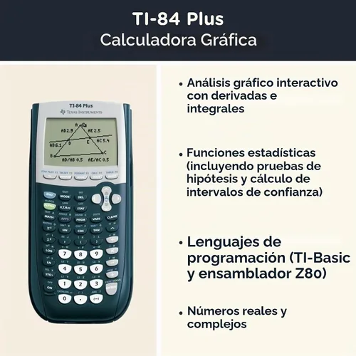 Vista 2 de Calculadora gráfica TI 84 Plus + funda protectora WYNGS color negro