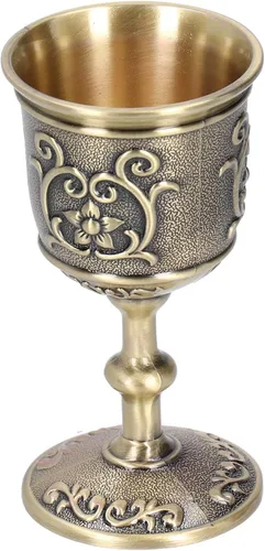 Vista 5 de Cáliz, cáliz de vino con copa de metal de sabor retro para suministros de fiesta (grande)