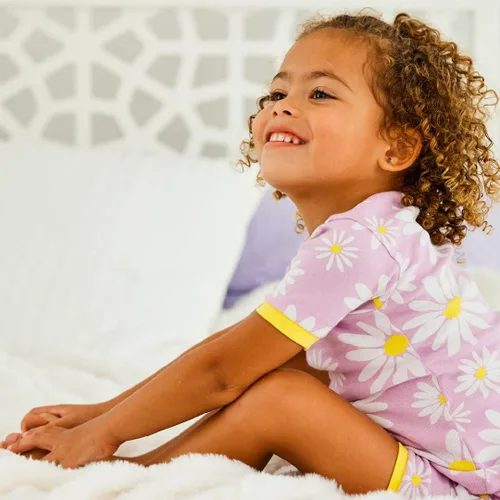 Vista 2 de HonestBaby Pijamas de 2 piezas para niñas, 100% algodón orgánico para bebés, niñas pequeñas (LEGACY)