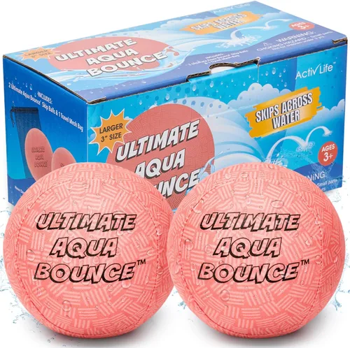 Vista 11 de Activ Life Ultimate - Paquete de 2 pelotas de salto de agua más grandes de 3 pulgadas, pelotas rebotadoras para diversión en la piscina y la playa