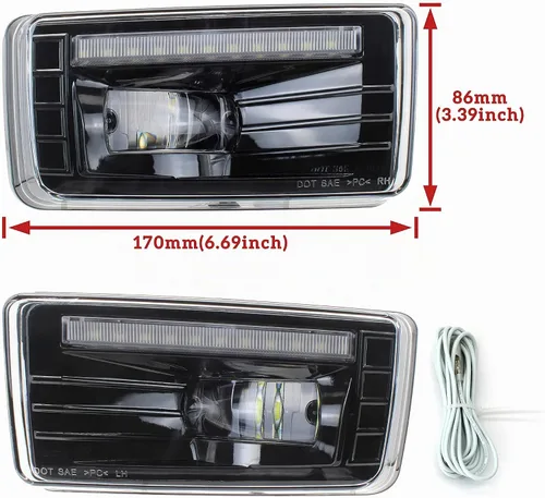 Vista 8 de Luz antiniebla LED con lámpara de conducción de parachoques DRL para Chevy Silverado 1500 2500HD 3500HD 2007-2014, Avalanche 2007-2011