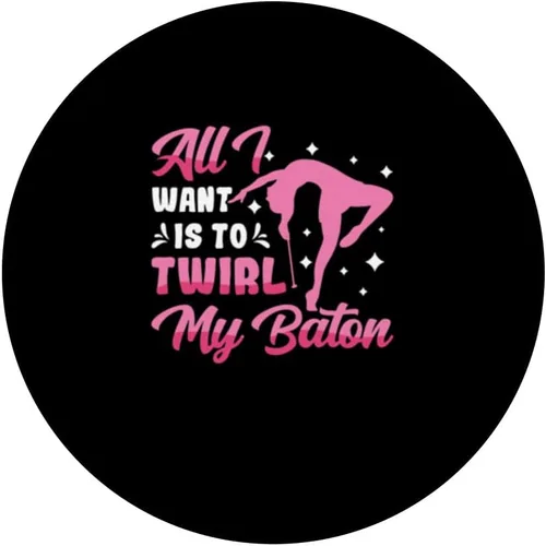 Vista 3 de Twirler Majorettes All I want is to twirl my Baton Twirling PopSockets Swappable PopGrip