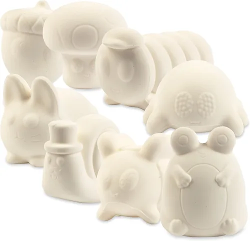 Vista 9 de Kit de manualidades Jumbo Squishy Toys (paquete de 8 criaturas de jardín) – Pinta tus propios Squishies de levantamiento lento para niños – Incluye