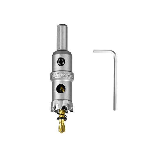 Vista 24 de SALI Kit de sierra perforadora TCT de 1 pulgada (1.024 in) con punta de carburo de tungsteno con broca piloto chapada en titanio para metal, acero
