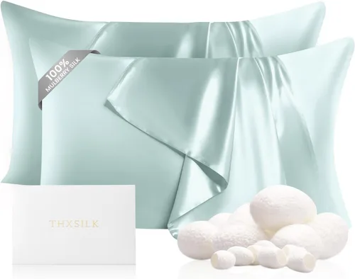 Vista 62 de THXSILK Funda de almohada 100% seda de morera para la salud del cabello y la piel, funda de almohada suave y lisa de 22 momme con cremallera oculta