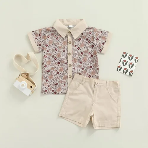 Vista 8 de MA&BABY Conjunto familiar de verano de 0 a 6 años a juego para hermanas, vestido de hermanas, camisa para hermano, lindo estampado floral