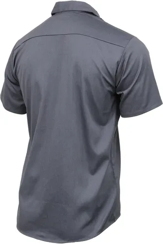 Vista 5 de Milwaukee Leather MDM11668 Camisa de trabajo gris con botones y bolsillos para hombre, camisa clásica de trabajo mecánico con bolsillos, Gris