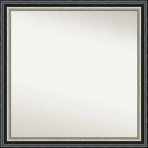 Vista 164 de Amanti Art Espejo de baño negro para sobre el fregadero, 23 x 23 pulgadas, espejo cuadrado negro Ashton, marco de madera tradicional mediano, se