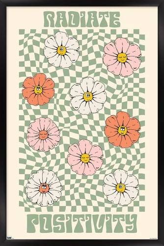 Vista 8 de Trends International Póster de pared Radiate Positivity, 14.725 x 22.375 pulgadas, versión enmarcada de madera de granero