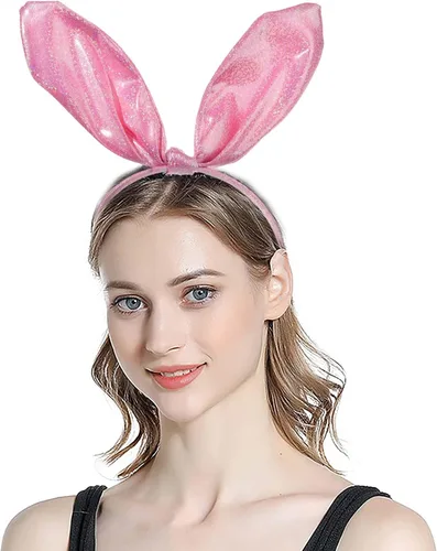 Vista 6 de Orejas de conejo blancas con orejas de conejo peludas, diadema de orejas de conejo, accesorios para el cabello para mujer