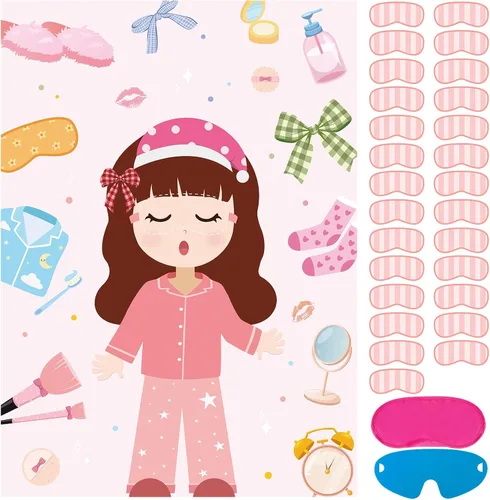 Vista 21 de Juego de fiesta de Hooqict Pin The Hat On The Cat para gatos, juegos de fiesta de cumpleaños de gato para niños, suministros de fiesta de cumpleaños
