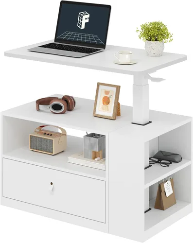 Vista 11 de FLEXISPOT H7 CAB - Escritorio para computadora de pie y sentado en altura ajustable con almacenamiento, escritorio neumático para laptop con cajón