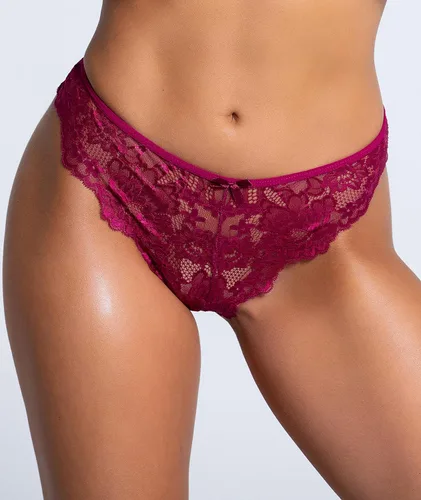 Vista 2 de Yandy - Lencería sexy para mujer, diseño floral de encaje con borde festoneado