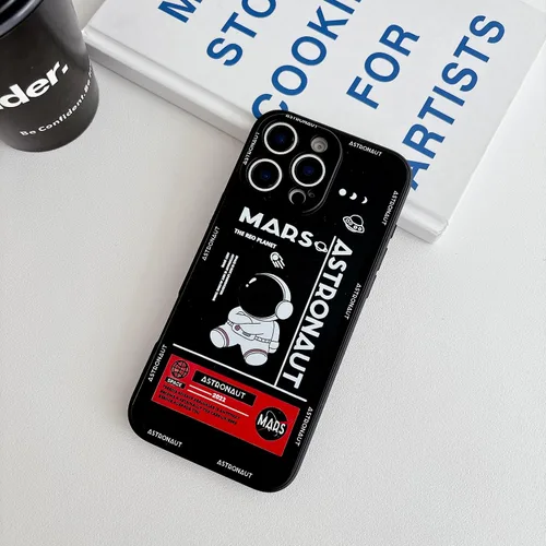 Vista 2 de Yonds Queen Funda Bonita para iPhone 7 Plus / 8 Plus, Diseño Genial de Cohete Espacial de Astronauta de Dibujos Animados Elegante Parachoques