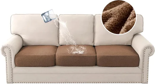 Vista 10 de H.VERSAILTEX Fundas Impermeables para Cojines de Asiento de Sofá, Fundas de Sofá para Asientos, Protectores Antideslizantes para Cojines de Sofá