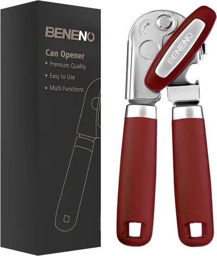 Vista 9 de Beneno Abrelatas Manual de Servicio Pesado con Imán, Hoja de Acero al Carbono Afilada Duradera con Corte Suave, Perilla Grande que Ahorra Esfuerzo